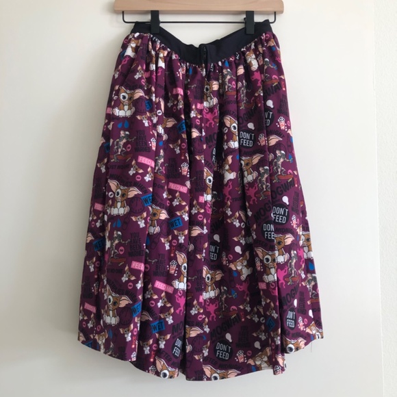 Gremlins x Unique Vintage Mogwai Rules Print Jayne Swing Skirt, NWT - Picture 3 of 11